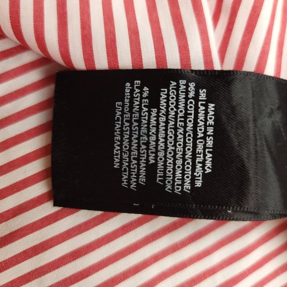 Ralph Lauren Mens 15 32/33 Shirt Black Label Button Up Red Stripe Slim Festive - Picture 9 of 11